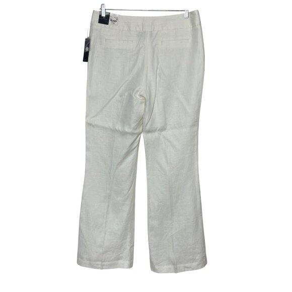 Worthington Linen Pants Trousers Womens 12T Tall White Wide-Leg - Picture 2 of 12